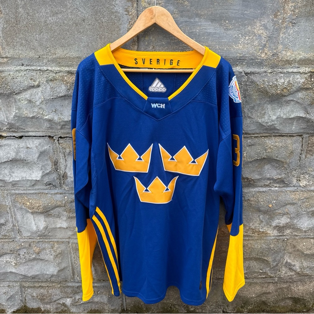 Adidas Henrik Lundqvist Sweden 2016 World Cup Of Hockey Jersey Olympics Hockey